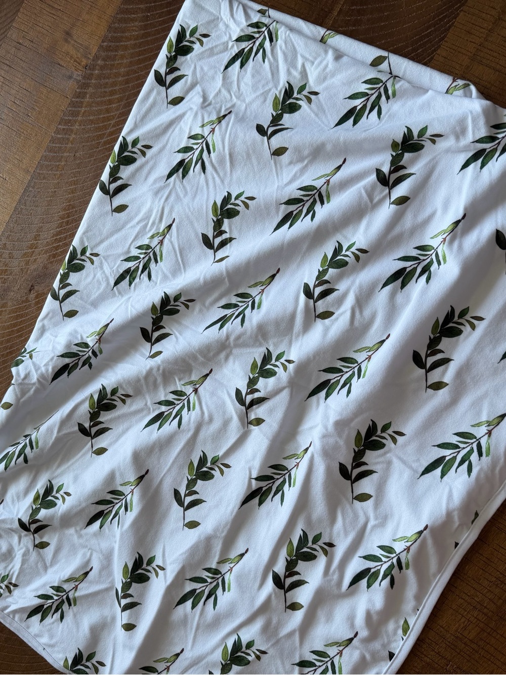 Caden Lane Olive Leaf Swaddle Blanket Like New
